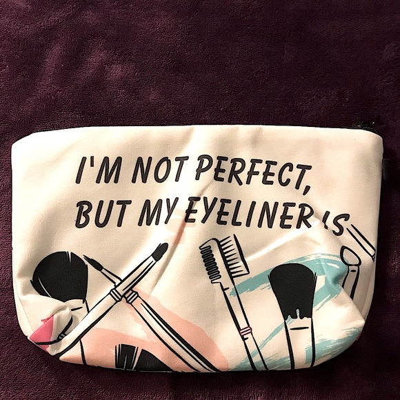 I’m not perfect, but my eyeliner is design multicolored Makeup Bag. - Picture 2 of 4